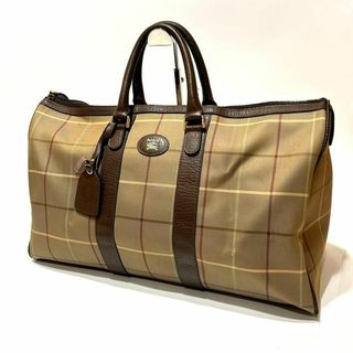 バーバリー(BURBERRY)のBurberrys バーバリーズ　ボストンバッグ　キャンバスxレザー　チェック柄(ボストンバッグ)