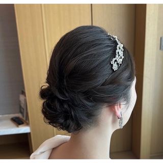 シルバーティアラ ウェディング ブライダル 髪飾り ヘアアクセサリー 結婚式(ウェディングドレス)