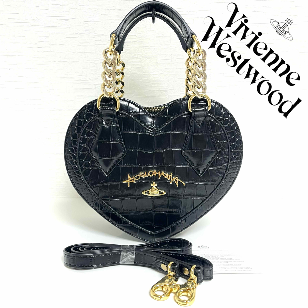 Vivienne Westwood(ヴィヴィアンウエストウッド)のレア Vivienne Westwood 2WAY チェーン ハートバッグ レディースのバッグ(ハンドバッグ)の商品写真