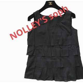 ノーリーズソフィー(NOLLEY'S sophi)のNOLLEY'S SOPHIノーリーズソフィ黒ブラックティアードフリルトップス(シャツ/ブラウス(半袖/袖なし))