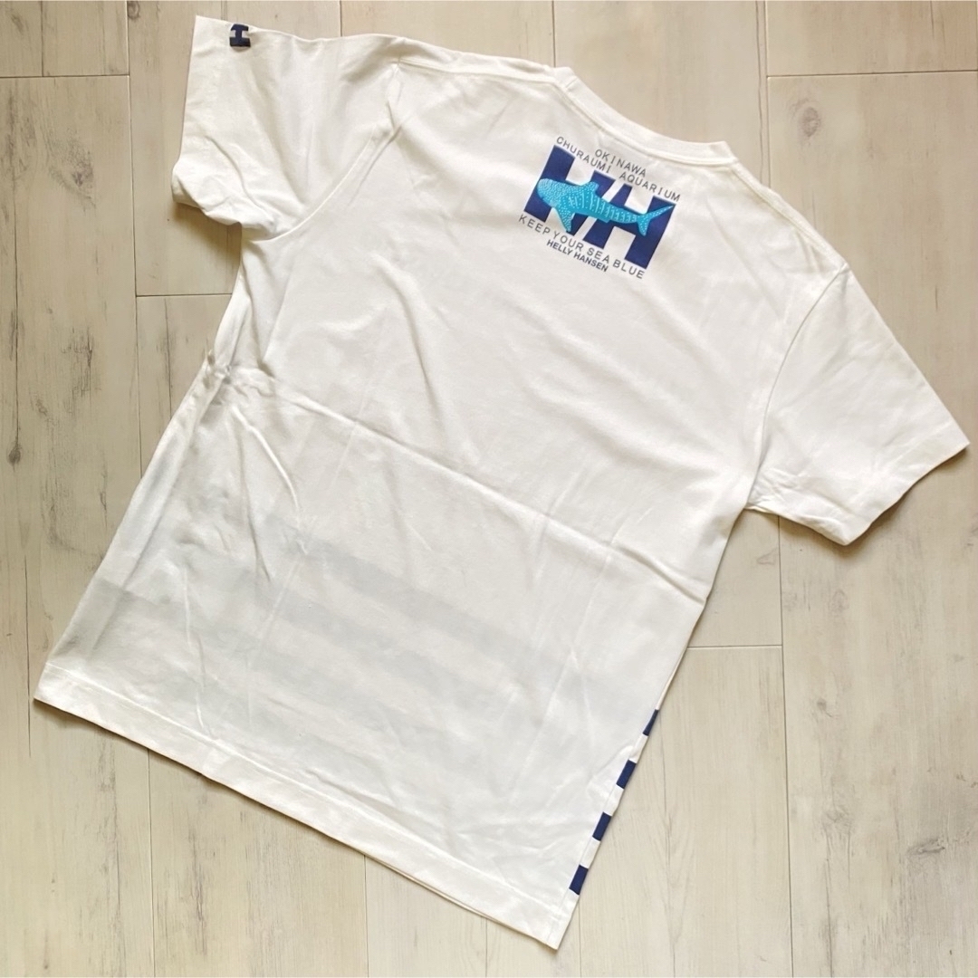 HELLY HANSEN(ヘリーハンセン)のTシャツ　ヘリーハンセン　沖縄　マンタ　Mサイズ　ホワイト メンズのトップス(Tシャツ/カットソー(半袖/袖なし))の商品写真