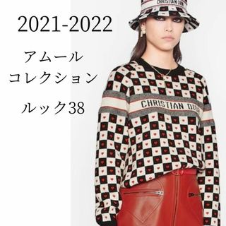 ディオール(Dior)の数回使用 XL ディオール 22aw カシミヤ ニット チェック 大きいサイズ(ニット/セーター)