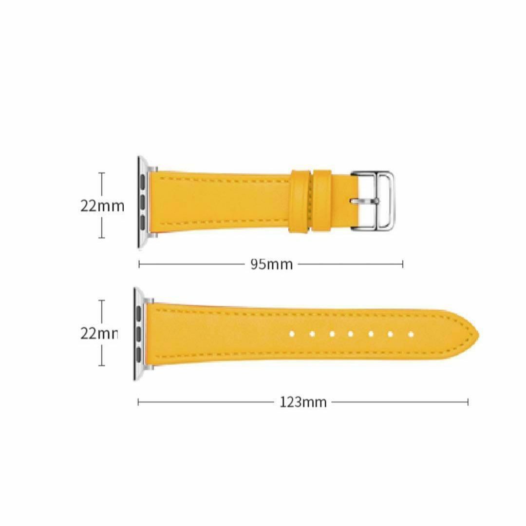【限定セール！新品未使用】 アップルウォッチバンド 合皮 イエロー レディースのファッション小物(腕時計)の商品写真