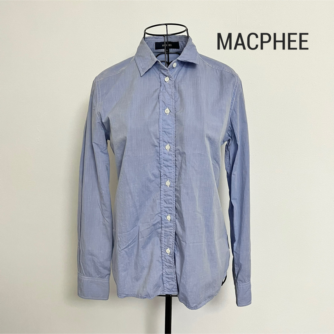 MACPHEE(マカフィー)のMACPHEE マカフィー　シャツ　ブルー レディースのトップス(シャツ/ブラウス(長袖/七分))の商品写真