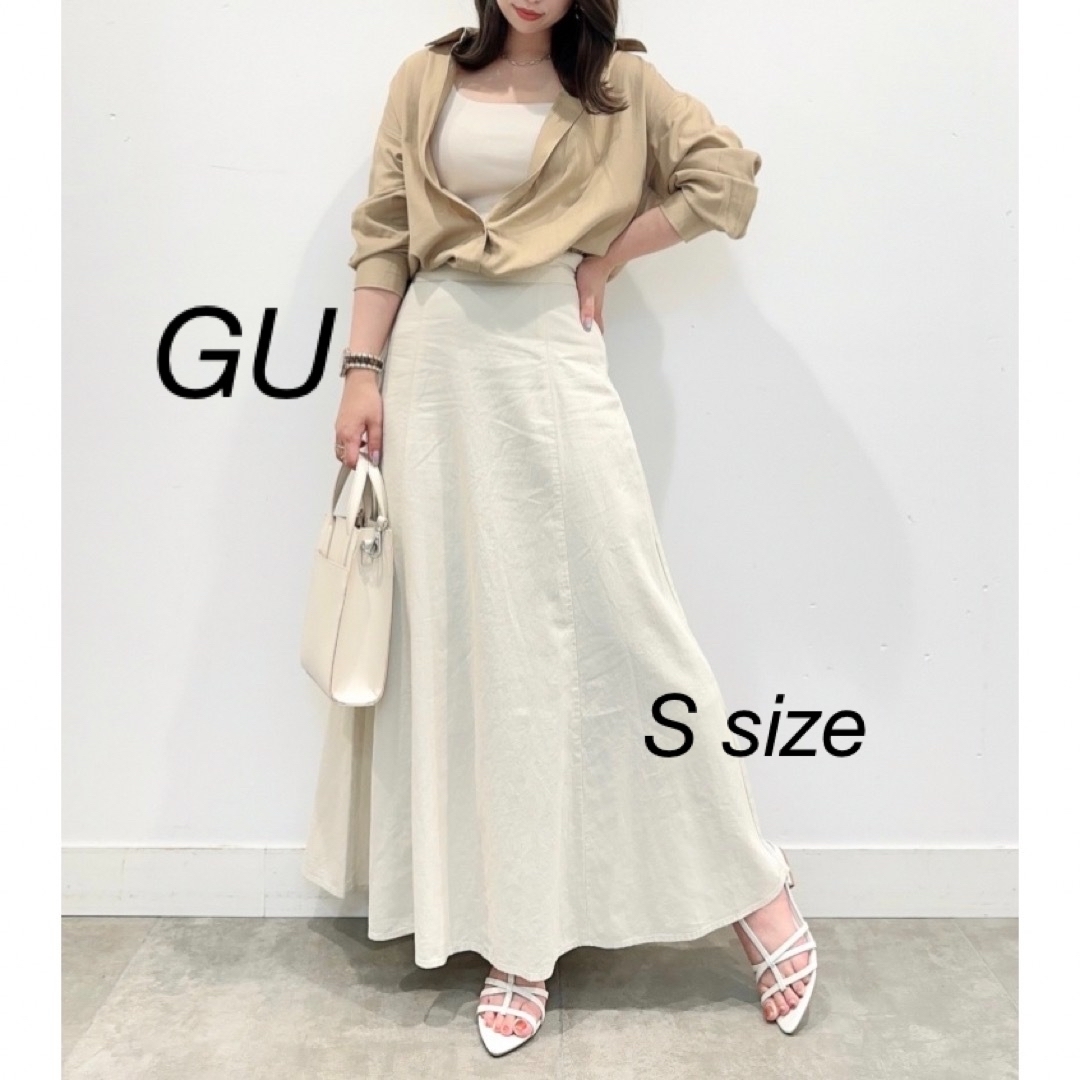 GU(ジーユー)のGU リネンブレンドフレア ロングスカート レディースのスカート(ロングスカート)の商品写真