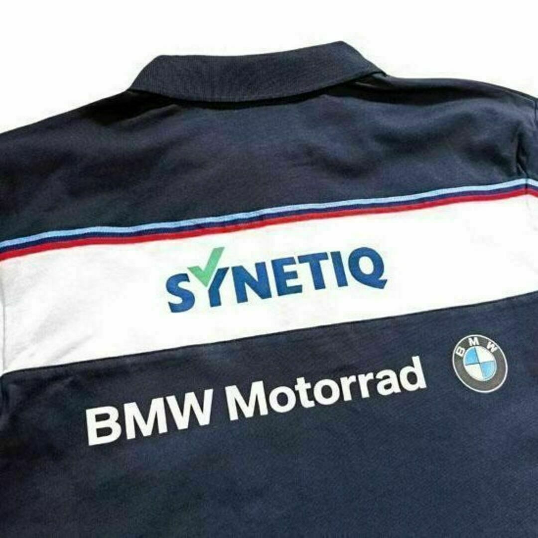 BMW(ビーエムダブリュー)の【BMW motorrad】SYNETIQbmw 公式　ポロシャツ　紺色【M】 自動車/バイクのバイク(装備/装具)の商品写真