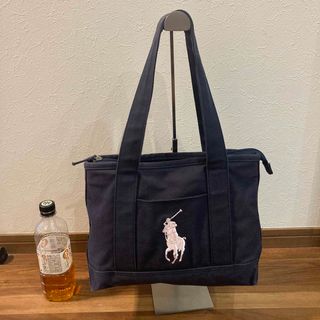 ポロラルフローレン(POLO RALPH LAUREN)の【良品】POLO ラルフローレン 帆布キャンパス トートバッグ ポニー刺繍ロゴ(トートバッグ)