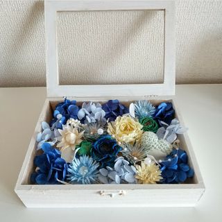 blue flowerのボックスアレンジメント(ドライフラワー)