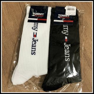 トミーヒルフィガー(TOMMY HILFIGER)の2足セット　Tommy Jeans カジュアルソックス ホワイト×ブラック(ソックス)