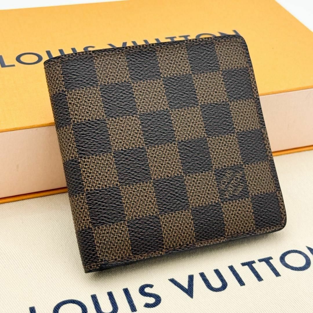 LOUIS VUITTON(ルイヴィトン)のヴィトン ダミエ ポルトフォイユ マルコ 二つ折り 財布 レディースのファッション小物(財布)の商品写真