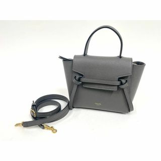 セリーヌ(celine)のセリーヌ ベルトバッグ ピコ レザー 2WAYハンドバッグ グレー(ショルダーバッグ)