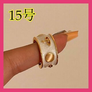 082b5レッド×ゴールドリング　指輪　韓国アクセサリー　石プチプラ　ジュエリー(リング(指輪))