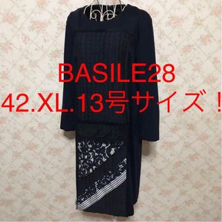 ★BASILE28/バジーレヴェントット★大きいサイズ！七分袖ワンピース42(ひざ丈ワンピース)