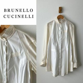 ブルネロクチネリ(BRUNELLO CUCINELLI)のブルネロクチネリ 異素材ドッキング ストレッチシャツ トップス(Tシャツ(長袖/七分))