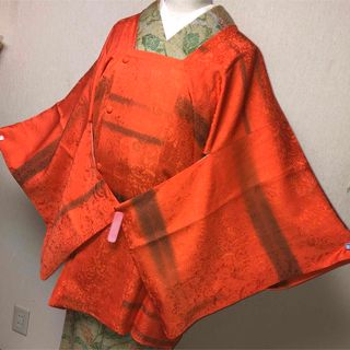 オレンジ色系　道行コート　和装コート　着物のコート　洋服のジャケットとして(着物)