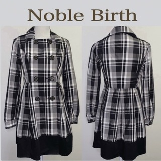 【美品 M 】Noble Birth チェック柄トレンチコート(トレンチコート)