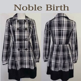 【美品 M 】Noble Birth チェック柄トレンチコート(トレンチコート)