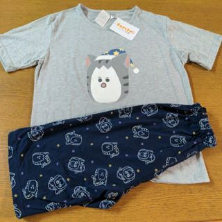 W☆新品☆まめきちまめこ☆半袖・半パンツ☆パジャマ☆M☆女性用☆グレー・ネイビー(パジャマ)