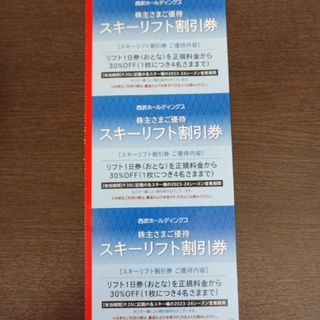 西武ホールディングス　株主優待スキーリフト割引券3枚(スキー場)