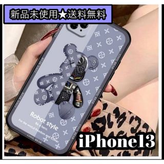 iPhone13 ケース2 お洒落 韓国 カップル お揃い シンプル くま(iPhoneケース)