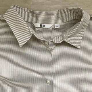 ユニクロ(UNIQLO)のユニクロ　長袖ブラウス　ストライプ　Lサイズ(シャツ/ブラウス(長袖/七分))