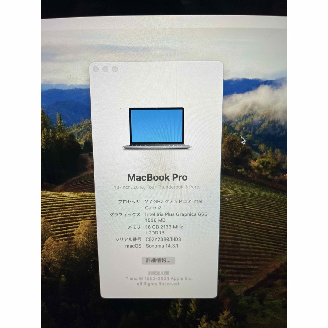 Apple(アップル)のMacBook Pro A1989 Office365付き スマホ/家電/カメラのPC/タブレット(ノートPC)の商品写真