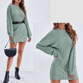 エイソス(asos)の【未使用 S〜M】ミニ丈ニットワンピース(ミニワンピース)