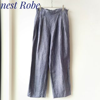 ネストローブ(nest Robe)のネストローブ　タック入りダンガリーイージーパンツ　リネン100%  薄手(カジュアルパンツ)