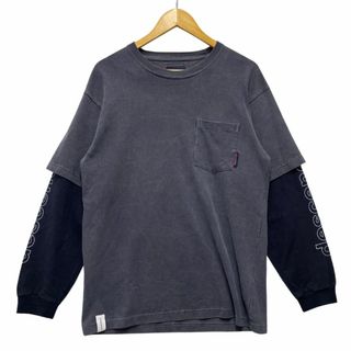 ディセンダント(DESCENDANT)のDESCENDANT ディセンダント 加工 レイヤード ロングＴシャツ ネイビー サイズ1 正規品 / B5203(Tシャツ/カットソー(七分/長袖))