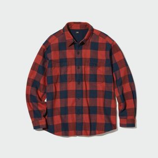 UNIQLO - 【即決】新品 UNIQLO スラブコットンチェックシャツ（長袖）サイズ L