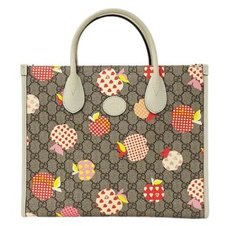 Gucci - グッチ GUCCI バッグ レディース ブランド ハンドバッグ トートバッグ レ ポム アップル GGスプリーム ベージュ 659983 おしゃれ かわいい 【中古】