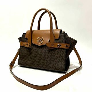 マイケルコース(Michael Kors)の【美品】　MICHAEL KORS 2way ハンドバッグ MK柄　金ロゴ(ハンドバッグ)