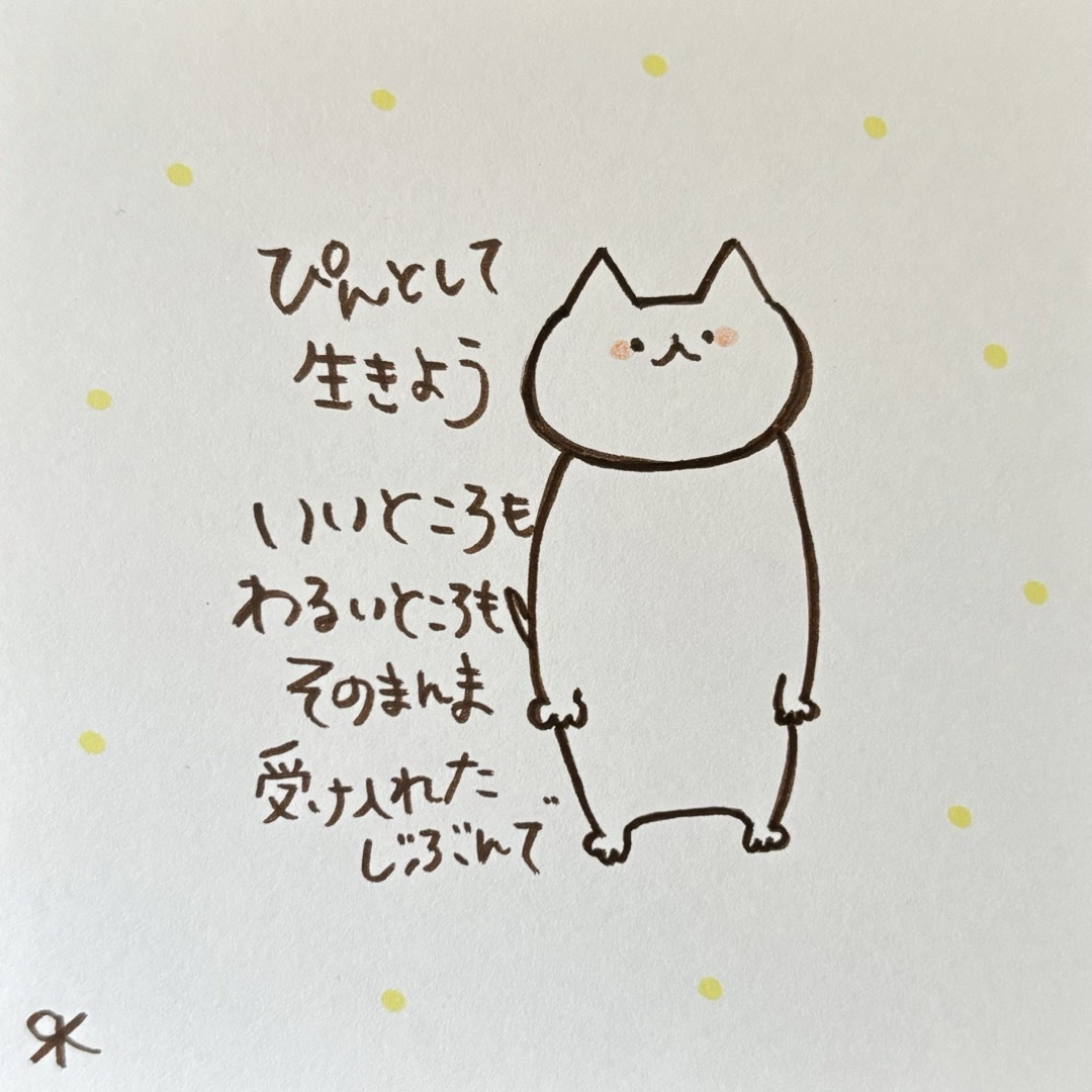 【347】【猫の絵と言葉】手描きイラスト原画 ハンドメイドのインテリア/家具(アート/写真)の商品写真