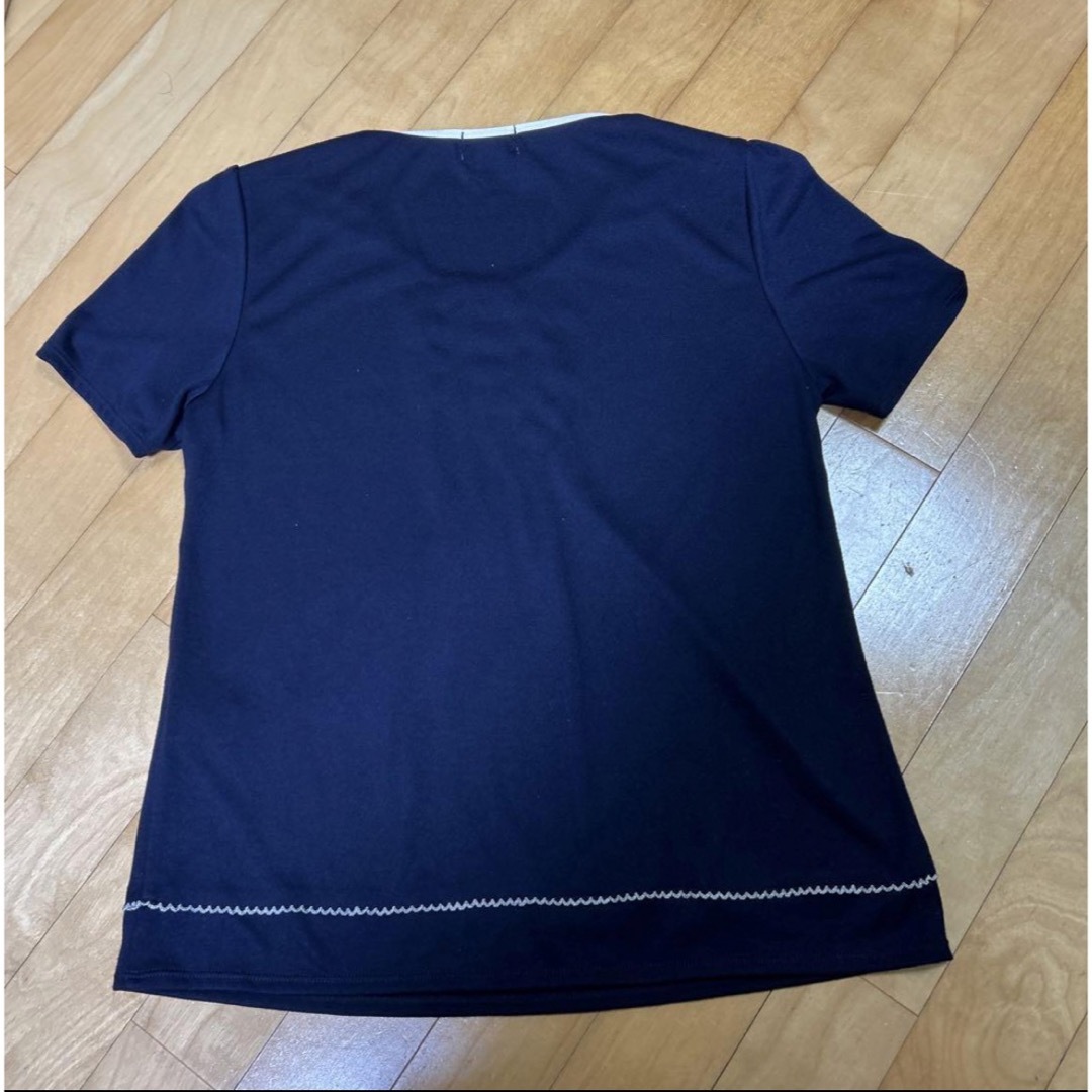Courreges(クレージュ)のクレージュ  半袖テイシャツ　濃紺　サイズ40  トップス　カットソー　美品 レディースのトップス(カットソー(半袖/袖なし))の商品写真