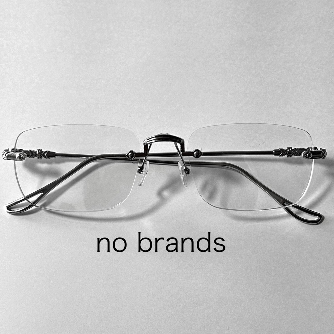 リムレス ツーポイント サングラス 韓国 透明 シルバー  メガネ スクエア メンズのファッション小物(サングラス/メガネ)の商品写真