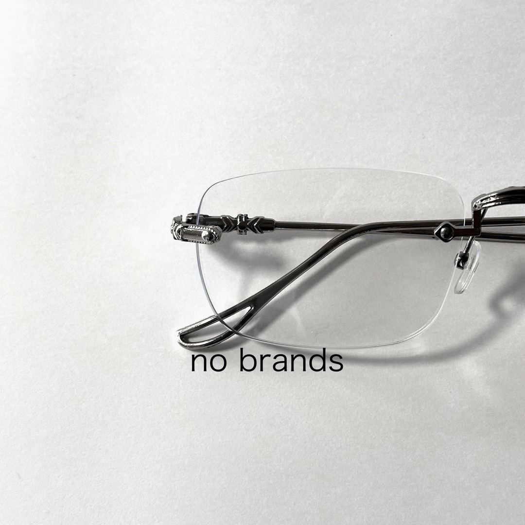 リムレス ツーポイント サングラス 韓国 透明 シルバー  メガネ スクエア メンズのファッション小物(サングラス/メガネ)の商品写真