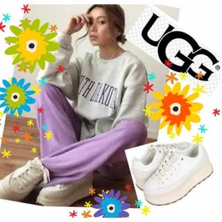 UGG - 激レア✨美品✨24.5✨UGG✨Marin Lace✨キャンバス✨厚底スニーカー