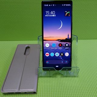 エクスペリア(Xperia)の(超美品)　Xperia 1 64GB SIMフリー SOV40 手帳型ケース付(スマートフォン本体)