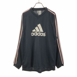 アディダス(adidas)のアディダス clima365 ロゴブリント サッカー 長袖 Tシャツ M ネイビー adidas トレーニング スポーツ メンズ 古着 【240421】 メール便可(ウェア)