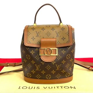 ルイヴィトン(LOUIS VUITTON)のほぼ未使用 LOUIS VUITTON ルイヴィトン ドーフィーヌ モノグラム レザー リュックサック バックパック デイバッグ ブラウン 23006(リュック/バックパック)