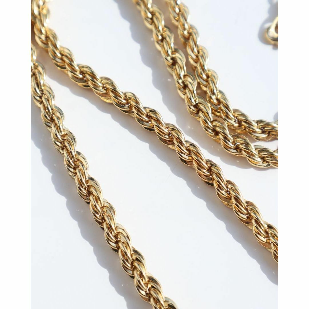 VINTAGE(ヴィンテージ)のゴールドカラー チャンキー ロープ チェーン vintage ネックレス 6㎜ メンズのアクセサリー(ネックレス)の商品写真