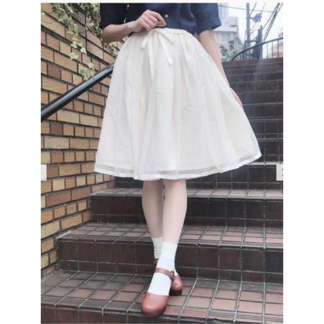 リボン付きチュールスカート/F i.n.t cherry レディースのスカート(ひざ丈スカート)の商品写真