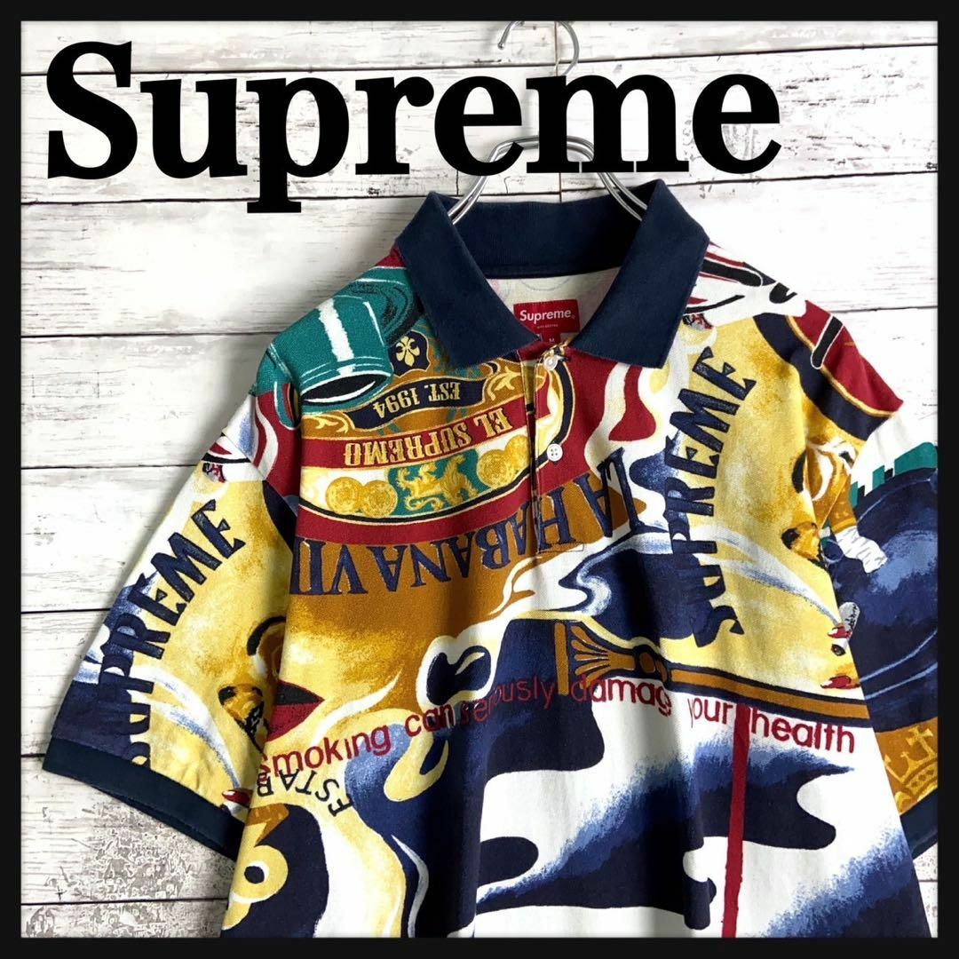 Supreme(シュプリーム)の9209【人気デザイン】シュプリーム☆総柄デザイン即完売モデルポロシャツ　美品 メンズのトップス(ポロシャツ)の商品写真