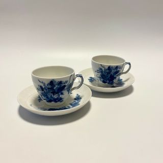 ロイヤルコペンハーゲン(ROYAL COPENHAGEN)のロイヤルコペンハーゲンブルーフラワーカーブ デミタスカップ＆ソーサー2客①(食器)