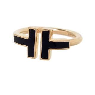 ティファニー(Tiffany & Co.)の　ティファニー TIFFANY＆CO ブラックオニキス Tワイヤー リング K18PG ジュエリー(リング(指輪))