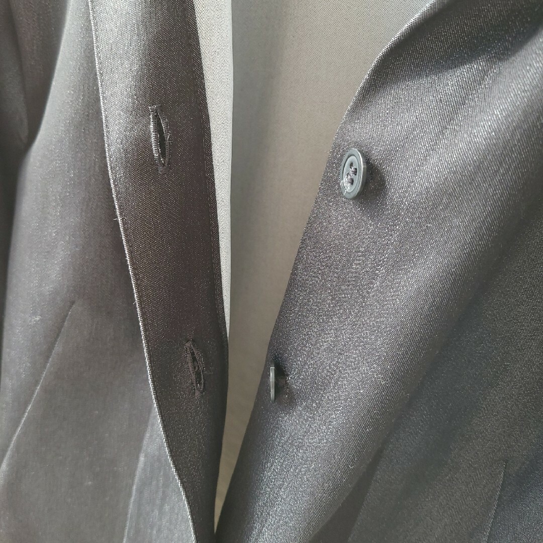 UNTITLED(アンタイトル)のアンタイトル　比翼仕立てシャツジャケット　サイズ3　ブラック　コットン　長袖 レディースのトップス(シャツ/ブラウス(長袖/七分))の商品写真