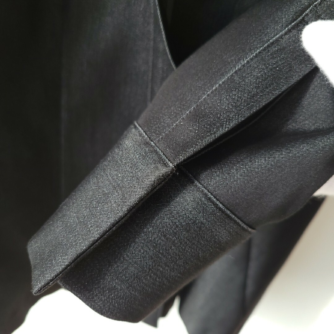 UNTITLED(アンタイトル)のアンタイトル　比翼仕立てシャツジャケット　サイズ3　ブラック　コットン　長袖 レディースのトップス(シャツ/ブラウス(長袖/七分))の商品写真