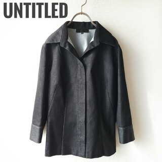 アンタイトル(UNTITLED)のアンタイトル　比翼仕立てシャツジャケット　サイズ3　ブラック　コットン　長袖(シャツ/ブラウス(長袖/七分))