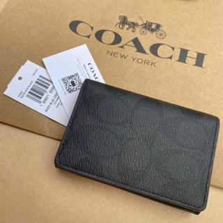 コーチ(COACH)のカードケース　定期入れ　名刺入れ　ブラック　黒色(名刺入れ/定期入れ)