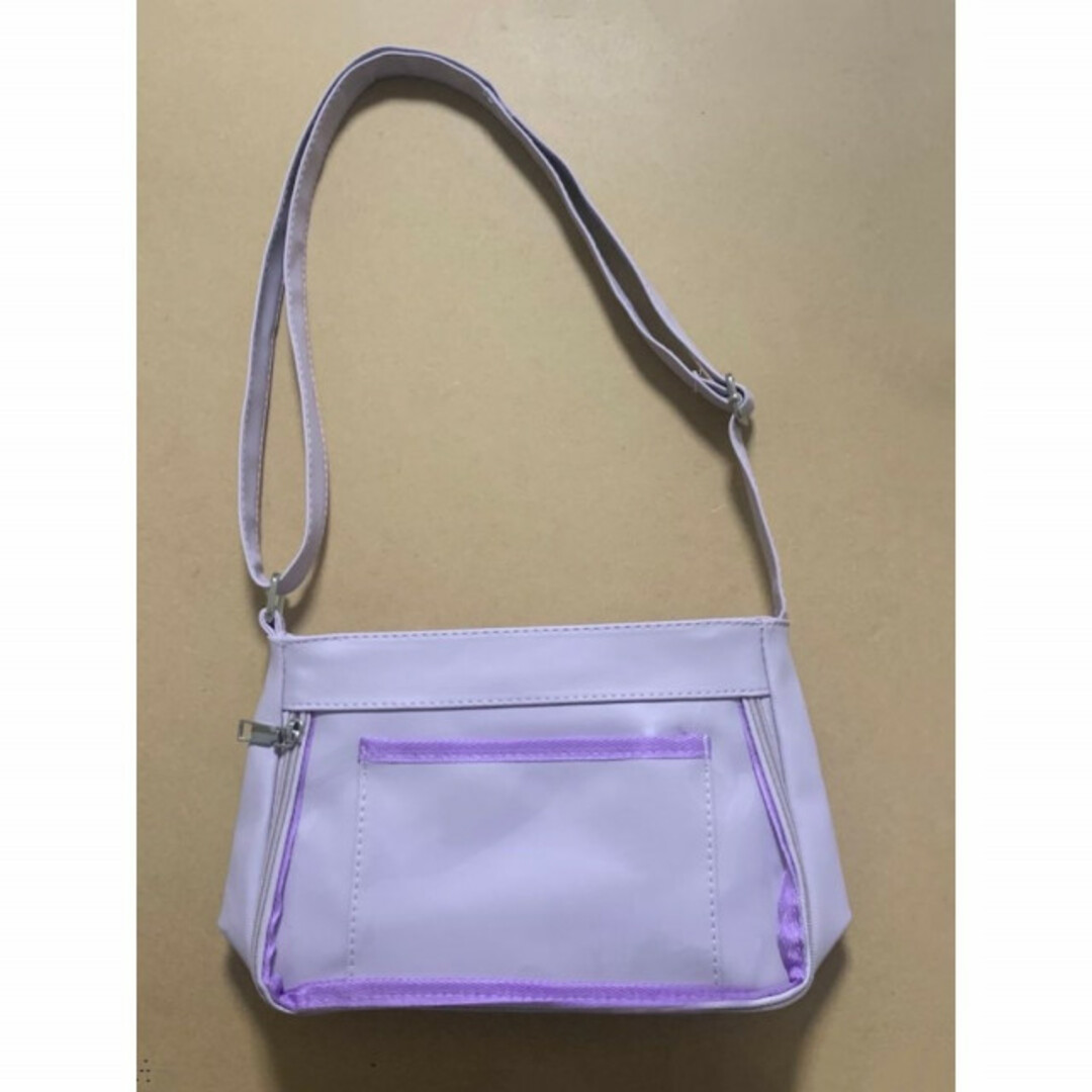 クリアポケットショルダーバッグ パープル 紫 推し活 斜めがけ 新品 未使用  レディースのバッグ(ショルダーバッグ)の商品写真